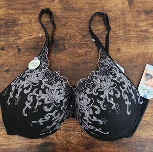 Playtex Bra Embroidered Molded Underwire - Black - Women's Size 42D (NWT)